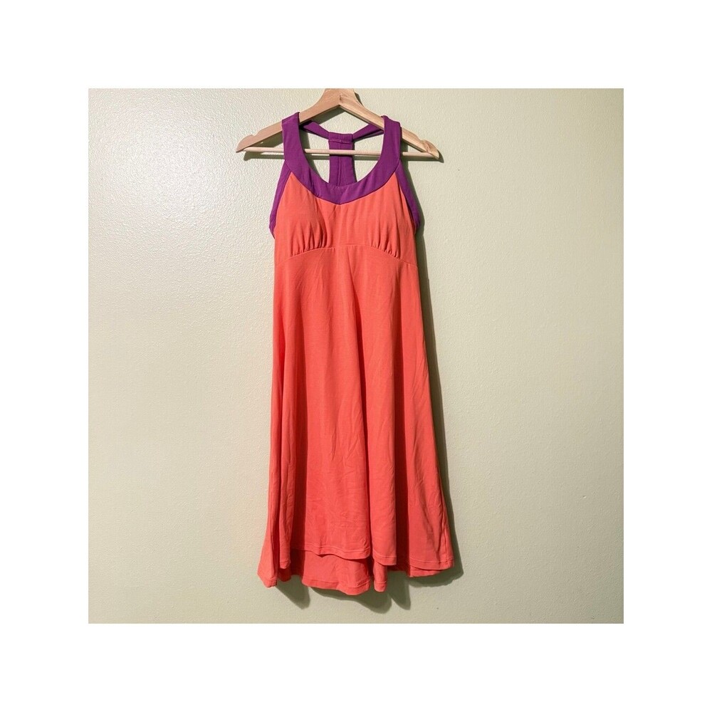 Prana Women's Racerback Orange w Purple Trim Dress M